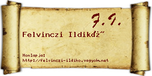 Felvinczi Ildikó névjegykártya